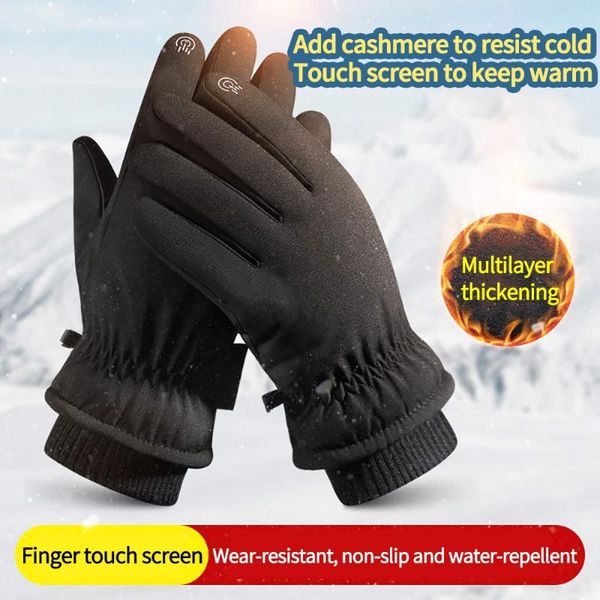 cycling gloves outdoor sports ski waterproof windproof warm mountaineering for men women, Black
cycling gloves outdoor sports ski waterproof windproof warm mountaineering for men women, Black