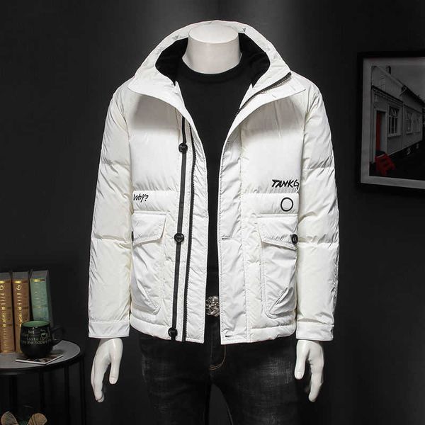 men's leather coat and goose feather coat, down jacket, thick, hooded, limited time, new winter series 2021, Black 
men's leather coat and goose feather coat, down jacket, thick, hooded, limited time, new winter series 2021, Black