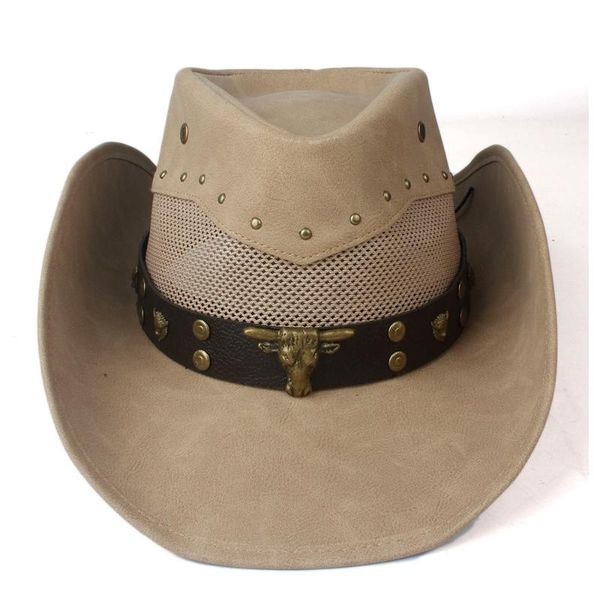 cloches 2021 100% leather men women mesh western cowboy hat wide brim outdoor sombrero hombre cowgirl bull ribbon, Blue;gray
cloches 2021 100% leather men women mesh western cowboy hat wide brim outdoor sombrero hombre cowgirl bull ribbon, Blue;gray