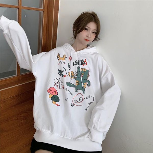 women's hoodies & sweatshirts sweatshirt women 2021 chic hooded cartoon print simple fashion loose hoodie jacket, Black
women's hoodies & sweatshirts sweatshirt women 2021 chic hooded cartoon print simple fashion loose hoodie jacket, Black