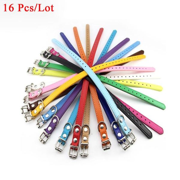 dog collars & leashes 16 pcs different colors pu leather small collar adjustable puppy neck strap pet for cat accesories 19cm-32cm
dog collars & leashes 16 pcs different colors pu leather small collar adjustable puppy neck strap pet for cat accesories 19cm-32cm
