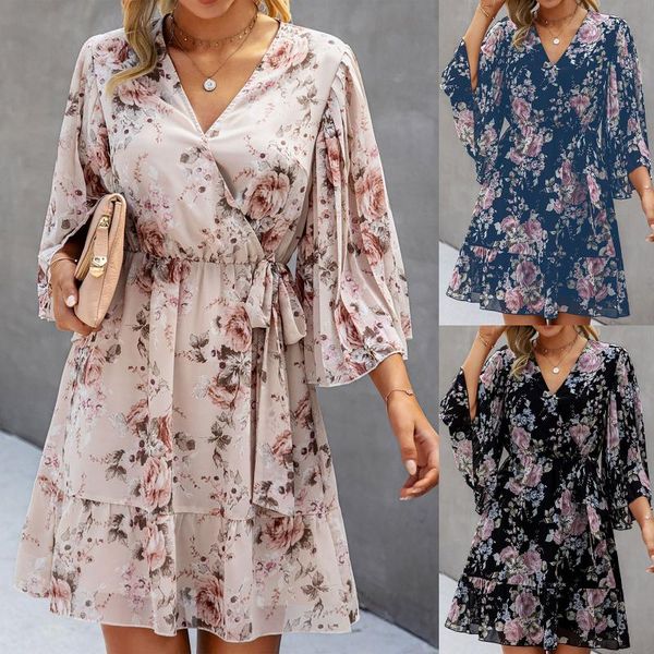 summer dress 2021 women fashion floral print long sleeve v-neck casual sundress ladies dresses vestido de mujer, Black;gray
summer dress 2021 women fashion floral print long sleeve v-neck casual sundress ladies dresses vestido de mujer, Black;gray