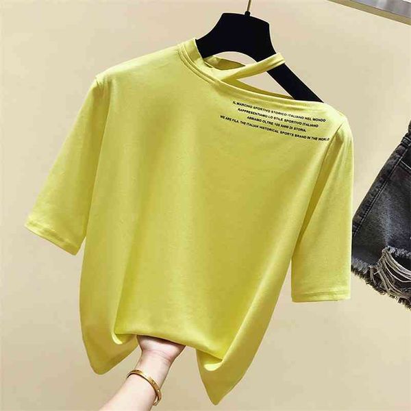 women summer casual short sleeves letter neck t-shirt female pullover cotton tee a1213 210519, White
women summer casual short sleeves letter neck t-shirt female pullover cotton tee a1213 210519, White