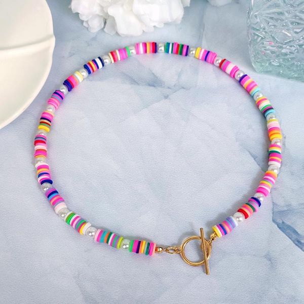 chains boho colorful soft polymer clay pearl beaded choker necklace for women handmade beads chain ot buckle metal jewelry, Silver
chains boho colorful soft polymer clay pearl beaded choker necklace for women handmade beads chain ot buckle metal jewelry, Silver