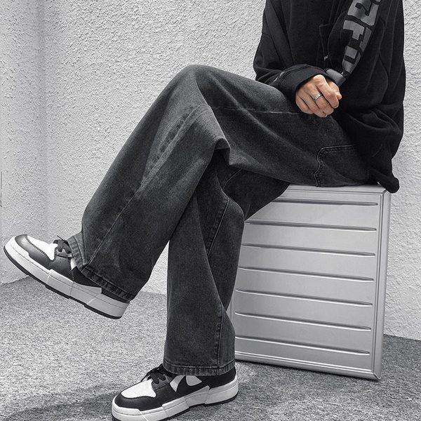 men's jeans solid color pants straight in the waist loose casual streetwear youth tidal current sport favourite arrivals, Blue
men's jeans solid color pants straight in the waist loose casual streetwear youth tidal current sport favourite arrivals, Blue