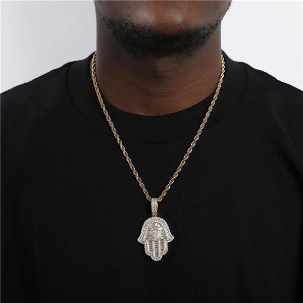 pendant necklaces hip hop bling iced out cubic zirconia stone hand of fatima baguette necklace & pendants men tennis chain jewelry with soli, Silver
pendant necklaces hip hop bling iced out cubic zirconia stone hand of fatima baguette necklace & pendants men tennis chain jewelry with soli, Silver