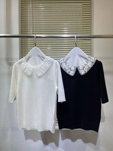 women's t-shirt 2021 summer autumn luxury runway design knitted pullover women short sleeve t-shirts sweet white / black sweater
women's t-shirt 2021 summer autumn luxury runway design knitted pullover women short sleeve t-shirts sweet white / black sweater