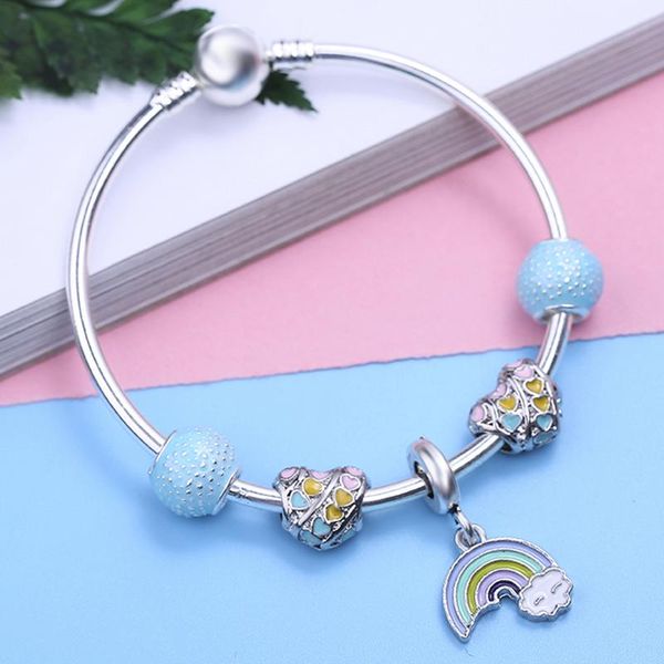 fashion heart beads charm bracelets & bangles rainbow of love pendant brand for women jewelry diy gift, Golden;silver
fashion heart beads charm bracelets & bangles rainbow of love pendant brand for women jewelry diy gift, Golden;silver