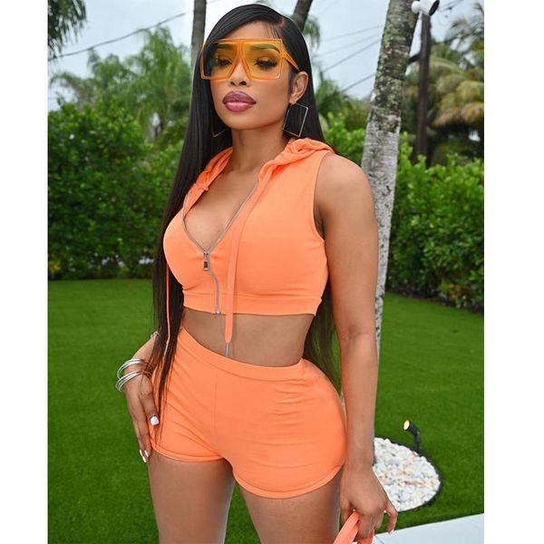 women's tracksuits tnnaoff solid 2 piece women set sleeveless zip hooded vest summer elastic biker shorts streetwear matching sets, Gray
women's tracksuits tnnaoff solid 2 piece women set sleeveless zip hooded vest summer elastic biker shorts streetwear matching sets, Gray