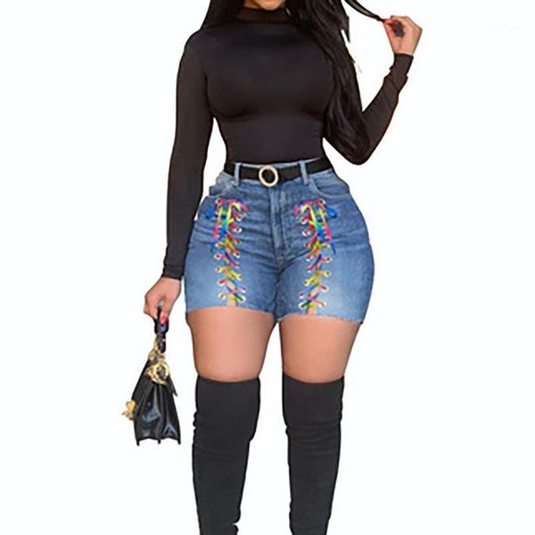 women denim shorts 2021 summer colorful bandage high waist ripped short jeans femme tassel lace up pants women's, White;black
women denim shorts 2021 summer colorful bandage high waist ripped short jeans femme tassel lace up pants women's, White;black