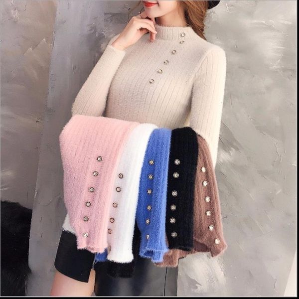 faux mink velvet button bottom womens sweaters slim women warm knitted sweater pullover female spring high collar solid color, White;black
faux mink velvet button bottom womens sweaters slim women warm knitted sweater pullover female spring high collar solid color, White;black