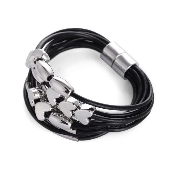 tennis fashion punk style heart shape alloy beads multi-layer leather cord magnetic clasp bracelets for women and men, Golden;silver
tennis fashion punk style heart shape alloy beads multi-layer leather cord magnetic clasp bracelets for women and men, Golden;silver
