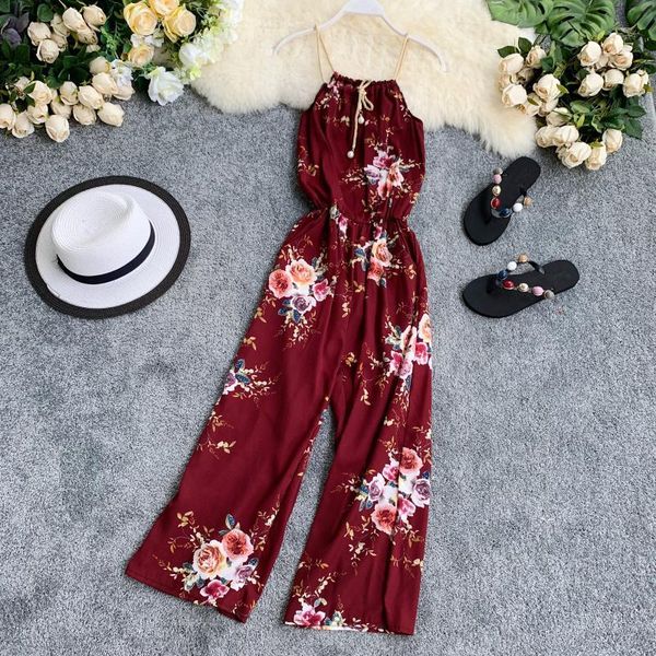 women's jumpsuits & rompers 2021 fashion clothing holiday wind jumpsuit sling sleeveless waist slimming chiffon print wide leg, Black;white
women's jumpsuits & rompers 2021 fashion clothing holiday wind jumpsuit sling sleeveless waist slimming chiffon print wide leg, Black;white