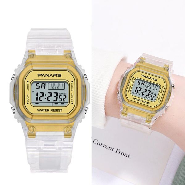 fashion women digital watch led watches gold transparent electronic sports wristwatches couple outdoor clock relogio feminino, Slivery;brown
fashion women digital watch led watches gold transparent electronic sports wristwatches couple outdoor clock relogio feminino, Slivery;brown