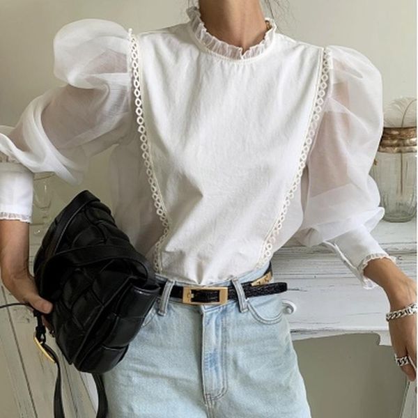 women's blouses & shirts autumn all-match plus size shirt oversize puff long sleeve women blouse vintage wood ear solid loose blusas 1, White
women's blouses & shirts autumn all-match plus size shirt oversize puff long sleeve women blouse vintage wood ear solid loose blusas 1, White
