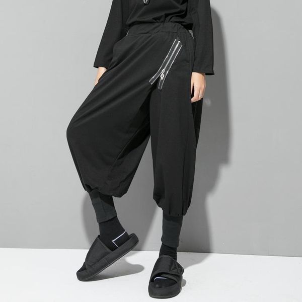 women's pants & capris 2021 autumn style casual patchwork zipper loose and small leg harem elastic waist trousers z3, Black;white
women's pants & capris 2021 autumn style casual patchwork zipper loose and small leg harem elastic waist trousers z3, Black;white