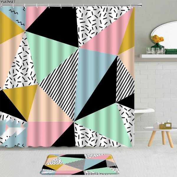 shower curtains 2pcs luxury geometric curtain color stripes pattern bathroom home decor non-slip bath mat hanging set washable
shower curtains 2pcs luxury geometric curtain color stripes pattern bathroom home decor non-slip bath mat hanging set washable
