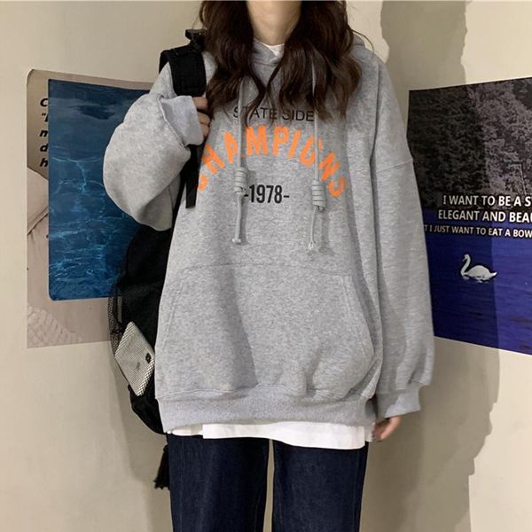 women's hoodies & sweatshirts gray women bf style trend spring autumn 2021 hooded pullovers korean mid-length loose long sleeve, Black
women's hoodies & sweatshirts gray women bf style trend spring autumn 2021 hooded pullovers korean mid-length loose long sleeve, Black