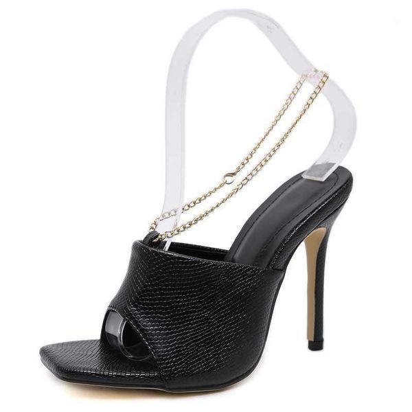 dress shoes black snake grain fashion metal chains back strap woman sandals square high heels summer slippers peep toe party
dress shoes black snake grain fashion metal chains back strap woman sandals square high heels summer slippers peep toe party
