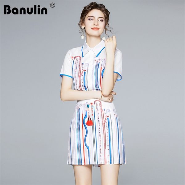 designer runway skirt set summer women's 2 piece clothing short sleeve stripe print blouse and s 210603, White
designer runway skirt set summer women's 2 piece clothing short sleeve stripe print blouse and s 210603, White