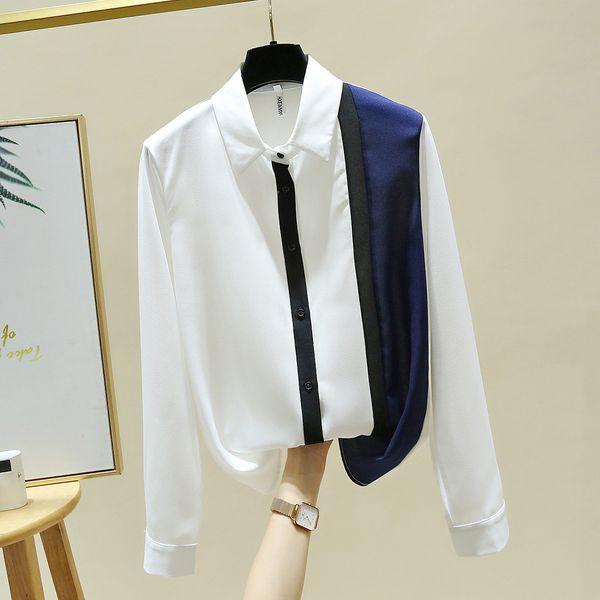 spring autumn korean style office ladies turn down collar long sleeves patchwork shirt women's casual blouse shirts a4419 210428, White
spring autumn korean style office ladies turn down collar long sleeves patchwork shirt women's casual blouse shirts a4419 210428, White