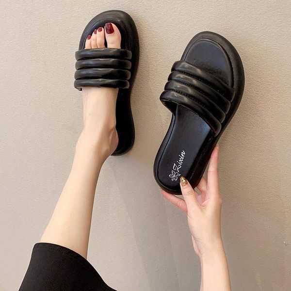 slippers casual women's shoes with platform pantofle slides lady low luxury 2021 soft summer girl leisure pu rome rubber hoof he, Black
slippers casual women's shoes with platform pantofle slides lady low luxury 2021 soft summer girl leisure pu rome rubber hoof he, Black