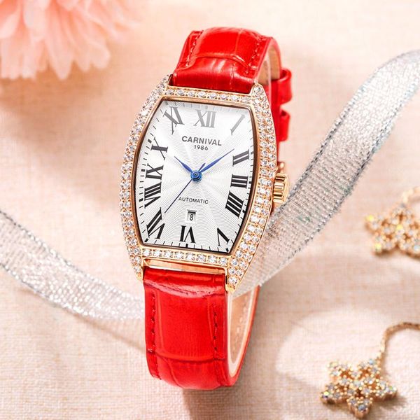 wristwatches carnival women mechanical watch ladies fashion waterproof rose gold automatic wrist watches clock 2021, Slivery;brown
wristwatches carnival women mechanical watch ladies fashion waterproof rose gold automatic wrist watches clock 2021, Slivery;brown