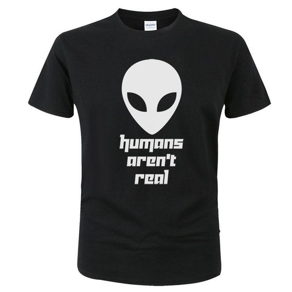 men's t-shirts alien - humans aren't real t shirt men summer cotton short sleeve print t-shirt male cool tees camisa hombre clothe, White;black
men's t-shirts alien - humans aren't real t shirt men summer cotton short sleeve print t-shirt male cool tees camisa hombre clothe, White;black