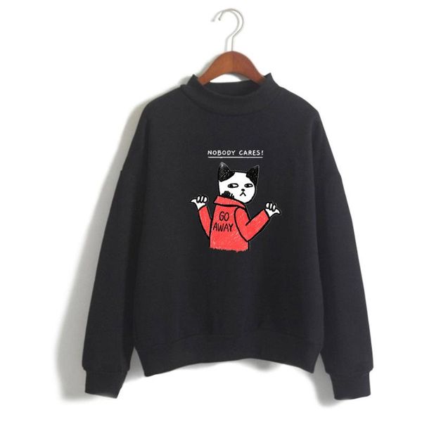 women's hoodies & sweatshirts harajuku cool who cares go away cat turtlenck sweatshirt anime quality streetwear pullovers high collar m, Black
women's hoodies & sweatshirts harajuku cool who cares go away cat turtlenck sweatshirt anime quality streetwear pullovers high collar m, Black