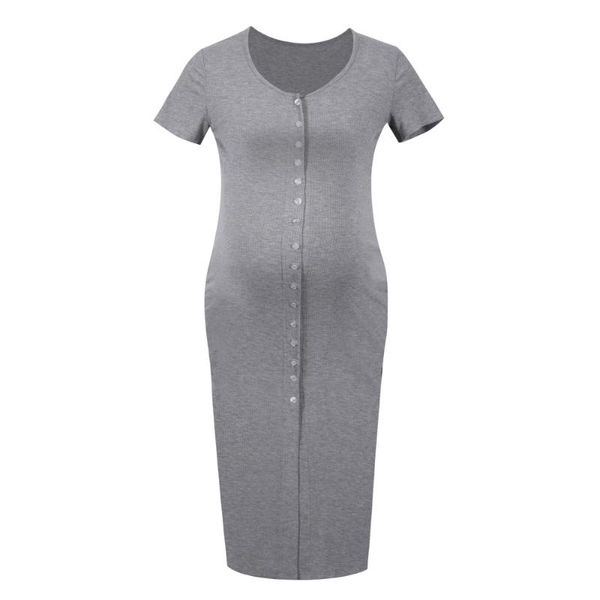 maternity dresses dress slim fit short sleeve thread cardigan, White