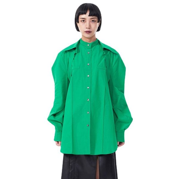 women's blouses & shirts women geeen shaped long shirt oversize lapel sleeve loose fit fashion woman 2021 tide spring autumn, White
women's blouses & shirts women geeen shaped long shirt oversize lapel sleeve loose fit fashion woman 2021 tide spring autumn, White