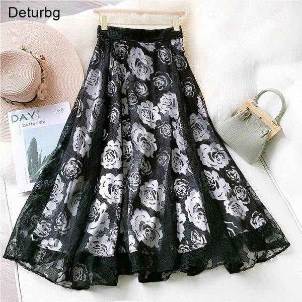skirts women's elegant organza black floral skirt female high waist back zipper box pleated a-line long faldas 2021 summer sk770
skirts women's elegant organza black floral skirt female high waist back zipper box pleated a-line long faldas 2021 summer sk770