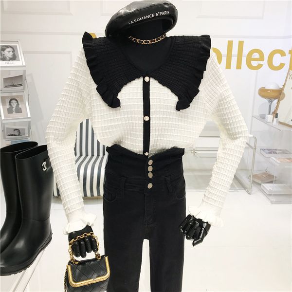 coat color baby collar combining winter cardigan 2021 niche design shirt around the neck, Tan;black
coat color baby collar combining winter cardigan 2021 niche design shirt around the neck, Tan;black