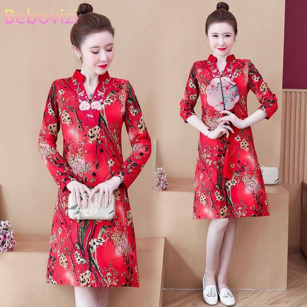 dresses plus size -4xl cotton linen red embroidery qipao for women chinese cheongsam dress party casual clothing year sckm, Black;gray
dresses plus size -4xl cotton linen red embroidery qipao for women chinese cheongsam dress party casual clothing year sckm, Black;gray