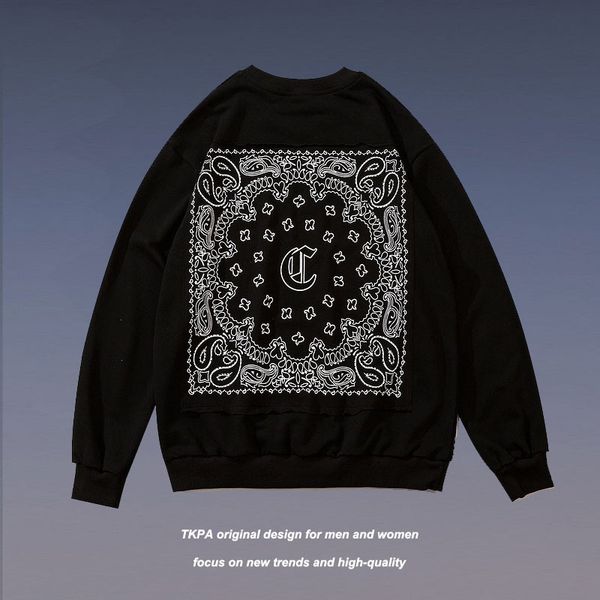 tkpa guochao gaojie cashew flower autumn winter new men's and women's loose hip hop round neck pullover, Black
tkpa guochao gaojie cashew flower autumn winter new men's and women's loose hip hop round neck pullover, Black