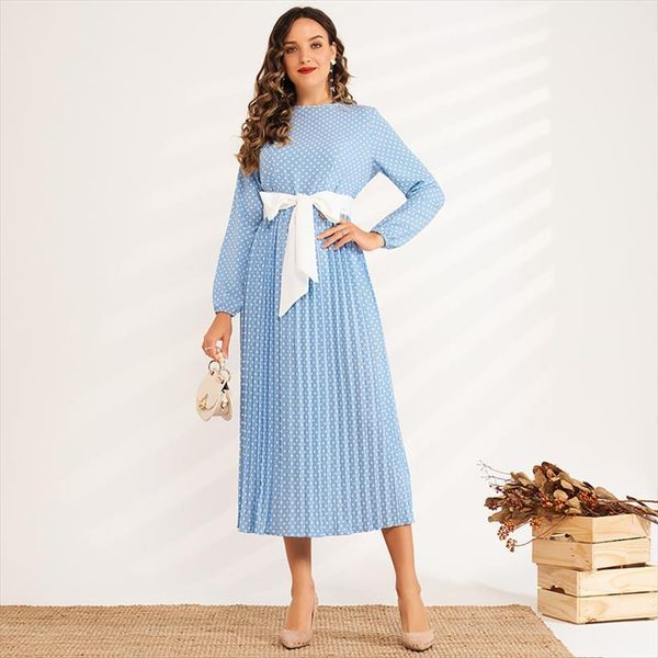 summer fashion wear, round womens dress neck, polka dot waist, slim fit with belt, long pleated lantern sleeves, sweet and, Black;gray
summer fashion wear, round womens dress neck, polka dot waist, slim fit with belt, long pleated lantern sleeves, sweet and, Black;gray