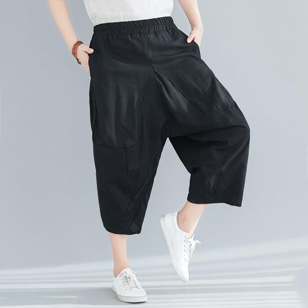women's pants & capris 2021 arrival summer women loose casual elastic waist harem all-matched cotton linen patchwork calf-length b316, Black;white
women's pants & capris 2021 arrival summer women loose casual elastic waist harem all-matched cotton linen patchwork calf-length b316, Black;white