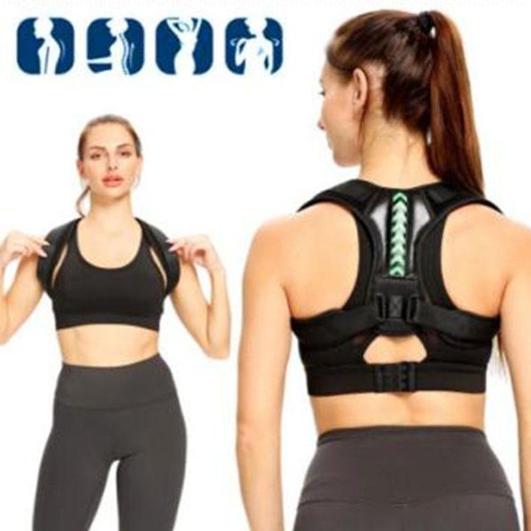 back support adjustable shoulder posture corrector belt clavicle spine reshape your body home office sport upper neck bra, Black;blue 
back support adjustable shoulder posture corrector belt clavicle spine reshape your body home office sport upper neck bra, Black;blue