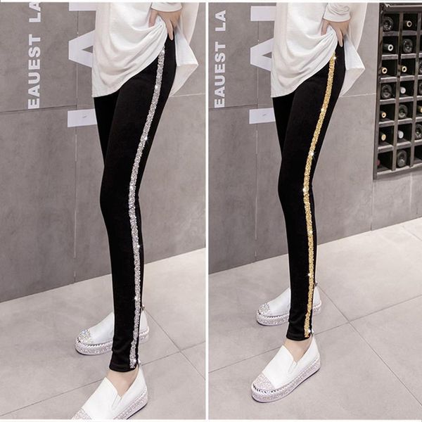 women's pants & capris plus size women spring korean style side sequins cotton black thin trousers students outwear all-match basic, Black;white
women's pants & capris plus size women spring korean style side sequins cotton black thin trousers students outwear all-match basic, Black;white