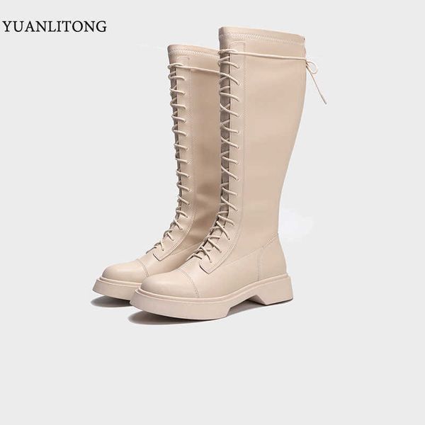 yuanlitong 2021 winter rear zipper front lace up round head inner increased beige women's thick heel high tube knight boots, Black
yuanlitong 2021 winter rear zipper front lace up round head inner increased beige women's thick heel high tube knight boots, Black