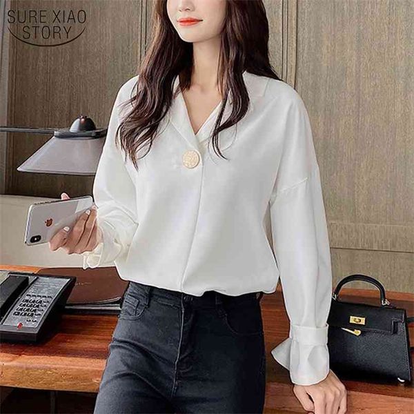 spring white shirt office lady style women' shirts sweet long sleeve chiffon korean vintage female 10697 210421
spring white shirt office lady style women' shirts sweet long sleeve chiffon korean vintage female 10697 210421