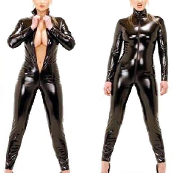 women's jumpsuits & rompers women wetlook faux leather catsuit pvc latex bodysuit front zipper open crotch stretch fetish wear game cos, Black;white
women's jumpsuits & rompers women wetlook faux leather catsuit pvc latex bodysuit front zipper open crotch stretch fetish wear game cos, Black;white
