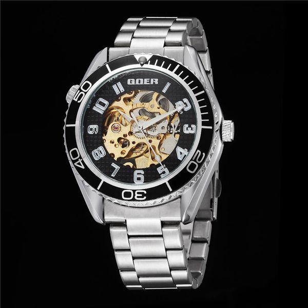 goer / gore fashion sports automatic men's watch hollow transparent dial wrist, Slivery;brown
goer / gore fashion sports automatic men's watch hollow transparent dial wrist, Slivery;brown