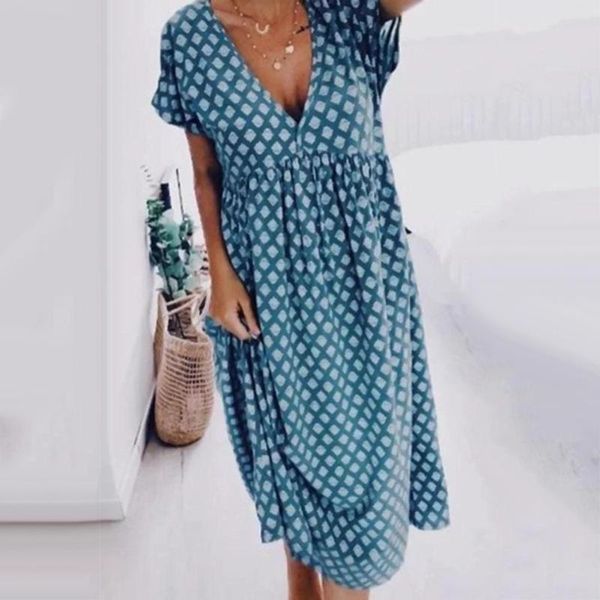 women boho short sleeve deep v neck geometric print large hem loose midi dress casual dresses, Black;gray
women boho short sleeve deep v neck geometric print large hem loose midi dress casual dresses, Black;gray
