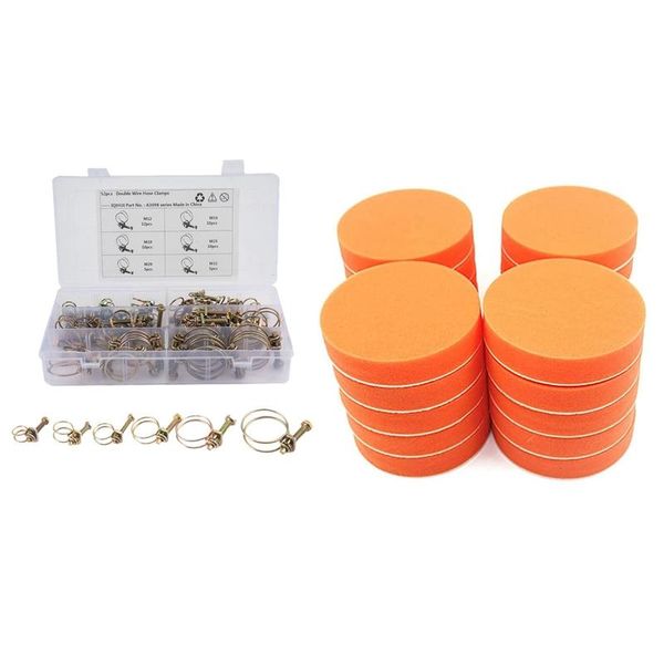 52-piece 6-size adjustable wire tube hose clamp & 20pcs 5 inch flat sponge 125mm gross polishing buffing pads care products
52-piece 6-size adjustable wire tube hose clamp & 20pcs 5 inch flat sponge 125mm gross polishing buffing pads care products