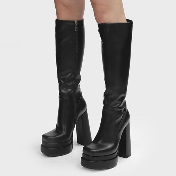 boots gigifox brand fashion gothic big size 43 block high heels platform black genuine leather winter chunky woman shoes
boots gigifox brand fashion gothic big size 43 block high heels platform black genuine leather winter chunky woman shoes