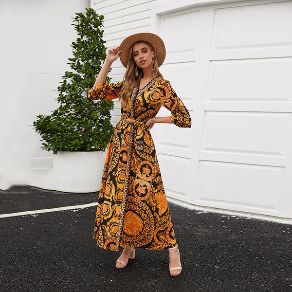 casual dresses elegant fashion vintage print lady a-line long dress v-neck three quarter sleeve spring summer style 2ito, Black;gray
casual dresses elegant fashion vintage print lady a-line long dress v-neck three quarter sleeve spring summer style 2ito, Black;gray