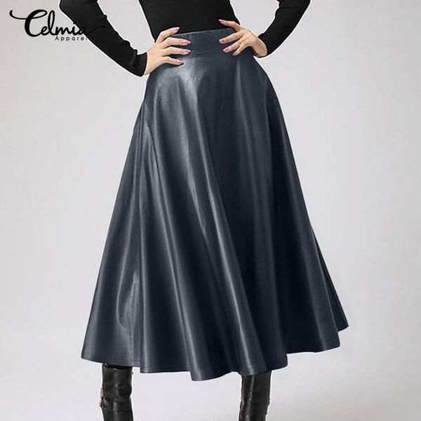 womens ol skirt celmia elegant party skirts plus size solid color pu leather skirts fashion high waist leather midi skirt femme, Black
womens ol skirt celmia elegant party skirts plus size solid color pu leather skirts fashion high waist leather midi skirt femme, Black