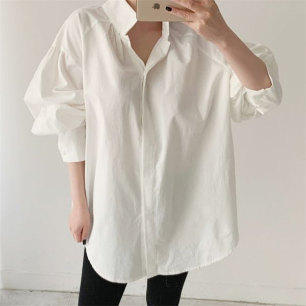 plus size cotton white blouse women puff sleeve blouses casual office lady solid shirt female blusas 13119 210421
plus size cotton white blouse women puff sleeve blouses casual office lady solid shirt female blusas 13119 210421