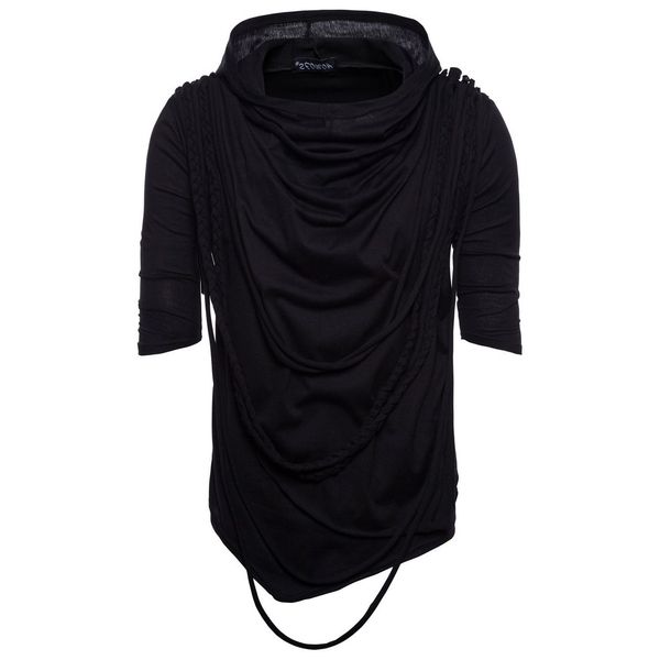men hip hop nightclub dj t shirt tassel irregular design punk rock streetwear men gothic style hooded tee shirts clothes, White;black
men hip hop nightclub dj t shirt tassel irregular design punk rock streetwear men gothic style hooded tee shirts clothes, White;black